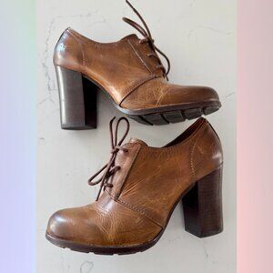 Frye Leather Heel Booties – Dark Brown, Size 7.5